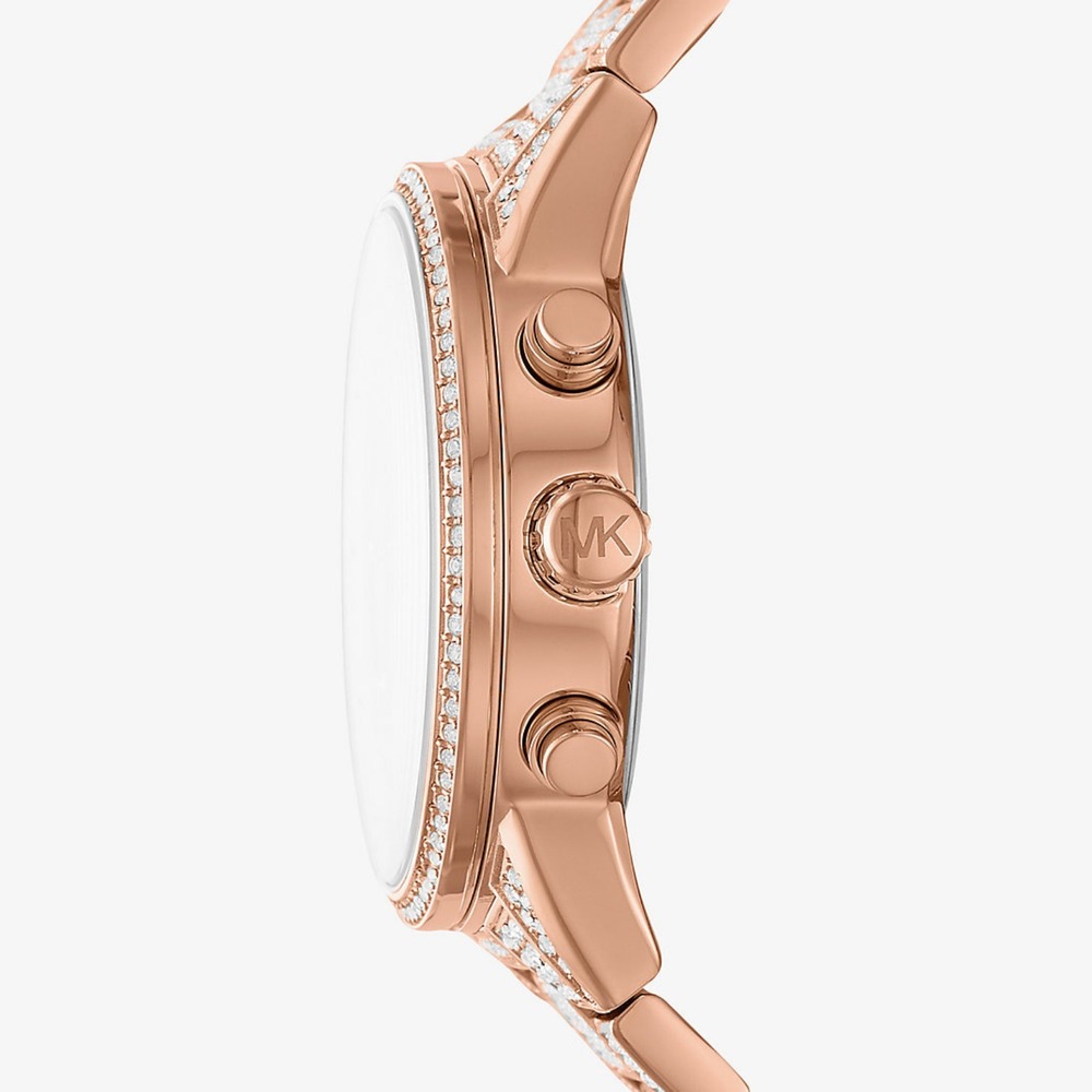 Michael Kors Whitney Crystal Glitz Gold Stainless 44mm Watch - MK6729 - NWT - Picture 4 of 9
